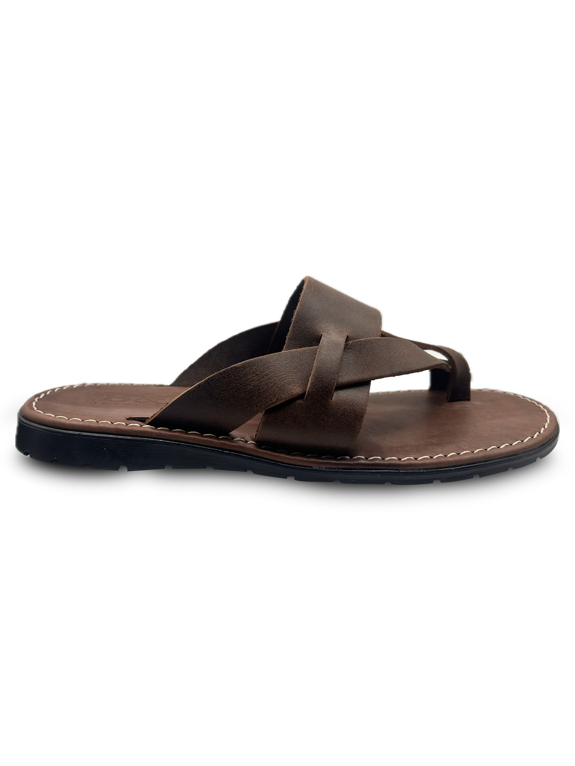 Brown Greek Style Leather Sandal - Image 2